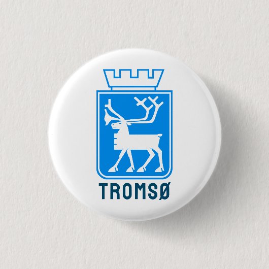 Wapen van Tromsø, NOORWEGEN Ronde Button 3,2 Cm (Voorkant)