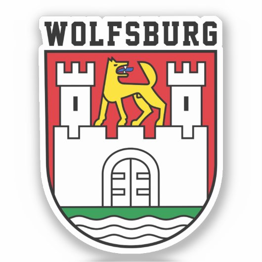 Wapen van Wolfsburg, Duitsland Sticker (Voorkant)