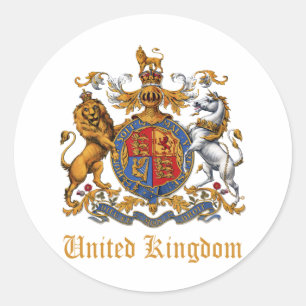 WAPENKAT VAN HET VERENIGD KONINKRIJK RONDE STICKER