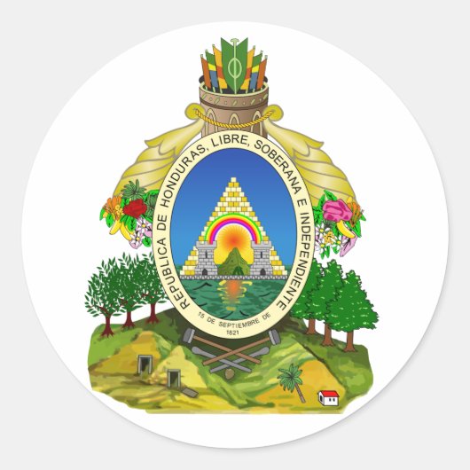 Wapenkat van Honduras Ronde Sticker (Voorkant)