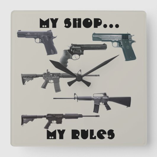 Wapenkoeling Vierkante Klok (Voorkant)