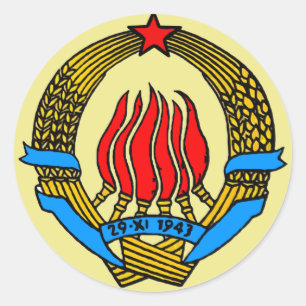 WAPENKUST VAN JOEGOSLAVIË RONDE STICKER