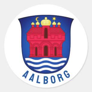 Wapenmantel Aalborg - DENEMARKEN Ronde Sticker