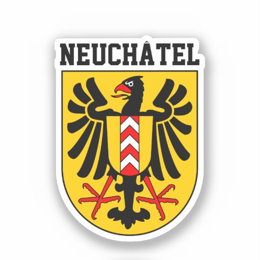 Wapenmantel Neuchâtel, Zwitserland Sticker (Voorkant)