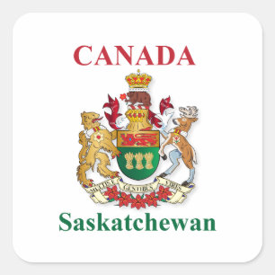 Wapenmantel Saskatchewan Vierkante Sticker