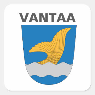 Wapenmantel vantaa (Finland) Vierkante Sticker