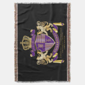 Wapenmonogram Emblem Golden Lion Shield Deken (Voorkant Verticaal)