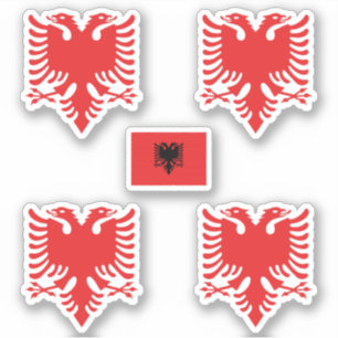Wapenmunt en vlag van Albanië Sticker