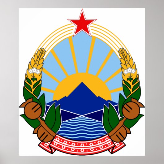 Wapenmunt Macedonië Officieel symbool heraldry Poster (Voorkant)