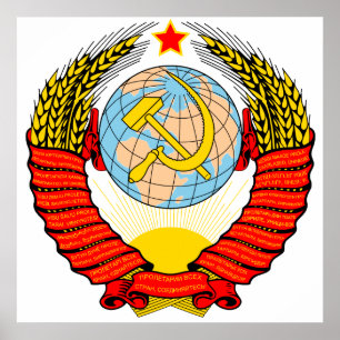 Wapenmunt officieel symbool heraldry van de Sovjet Poster