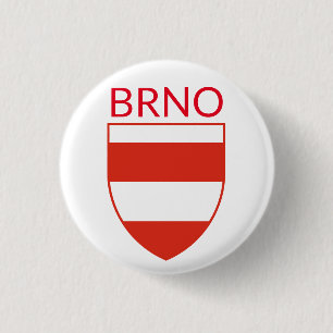 Wapenmunt van Brno - TSJECHIË Ronde Button 3,2 Cm