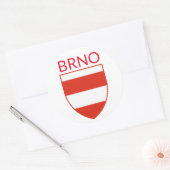 Wapenmunt van Brno - TSJECHIË Ronde Sticker (Envelop)
