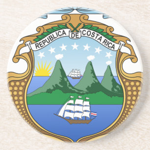 Wapenmunt van Costa Rica - Escudo de Costa Rica Zandsteen Onderzetter