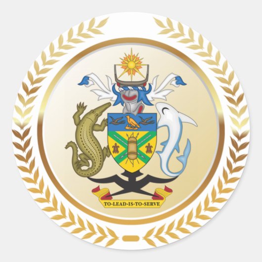 Wapenmunt van de Salomonseilanden Ronde Sticker (Voorkant)