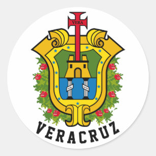 Wapenmunt van de staat Veracruz (Mexico) Ronde Sticker