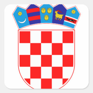 Wapenmunt van Kroatië, Kroatisch Emblem, Hrvatska Vierkante Sticker