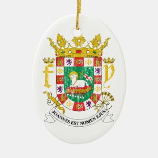 Wapenmunt van Puerto Rico Keramisch Ornament