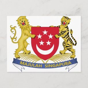 Wapenmunt van Singapore 新 坡 徽 Emblem Briefkaart