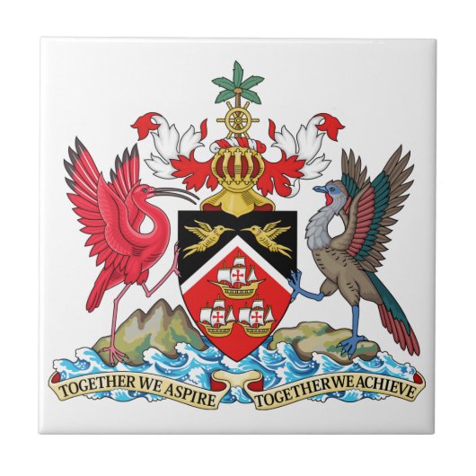 Wapenmunt van Trinidad en Tobago Tegeltje (Voorkant)