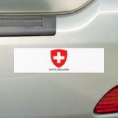 Wapenmunt Zwitserland Bumpersticker (Op auto)