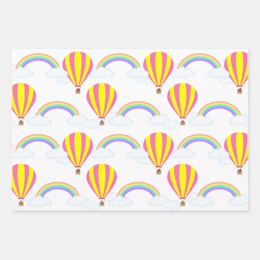 Wapenpapierbladen met warme luchtballon inpakpapier vel (Voorkant)