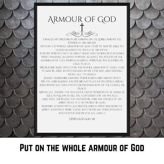 Wapenrusting van God Efeziërs 6 10 decoratief Poster