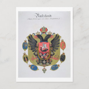 Wapens en schild van de staat Imperial Russia, f Briefkaart
