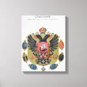 Wapens en schild van de staat Imperial Russia, f Canvas Afdruk