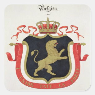 Wapens van de Belgische Koninklijke Familie, van e Vierkante Sticker