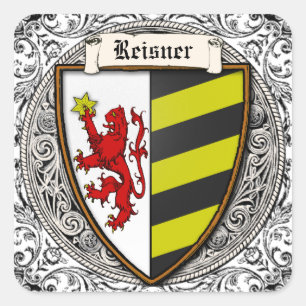 Wapens van de familie Reisner (Baden-Württemberg) Vierkante Sticker
