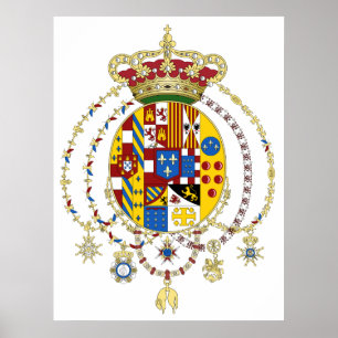 Wapens van muntstukken Koninkrijk van twee Sicilië Poster