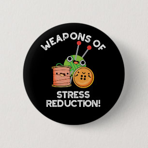 Wapens van stress reductie breien pun donker BG Ronde Button 5,7 Cm
