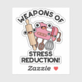 Wapens van Stress Reductie Grappige Bakpen Pun Sticker (Vel)