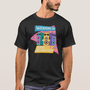 Wapens voor glazen vernietiging 90s stijl t-shirt