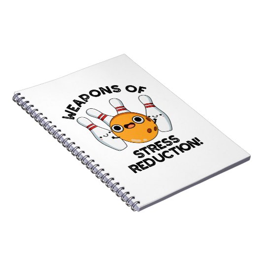 Wapens Voor Stressvermindering Funny Bowling Grap  Notitieboek (Rechterzijde)