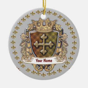 Wapenschild familiewapen Achternaam ornament