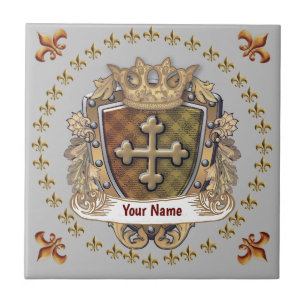 Wapenschild familiewapen Achternaam Tegeltje