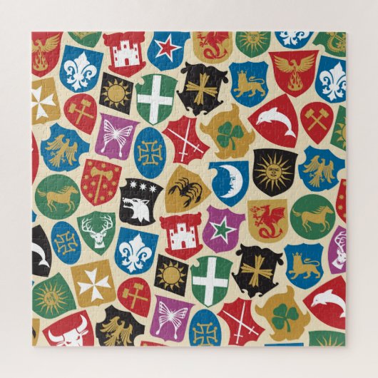 Wapenschild: Heraldische achtergrond. Legpuzzel (Verticaal)