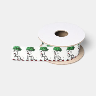 Wapenschild met Greyhound Whippet en Boom Heraldis Lint