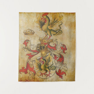 wapenschild op het perkament 5 wandkleed