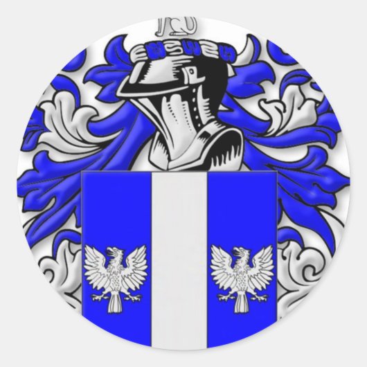 Wapenschild Ronde Sticker (Voorkant)