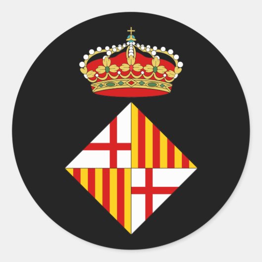 wapenschild van Barcelona Ronde Sticker (Voorkant)