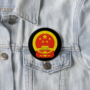 wapenschild van china ronde button 7,6 cm