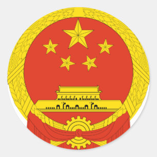 wapenschild van china ronde sticker
