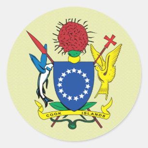 Wapenschild van de Cookeilanden Ronde Sticker