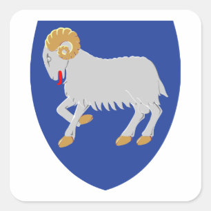 wapenschild van de Faeröer Vierkante Sticker