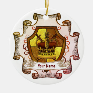 Wapenschild van de familie achternaam keramisch ornament