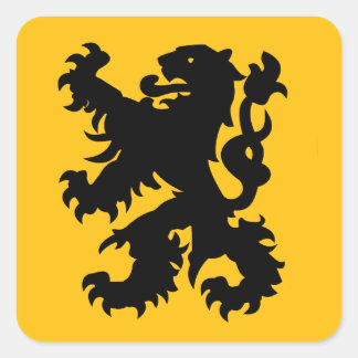 Wapenschild van de Vlaamse Leeuw Vierkante Sticker