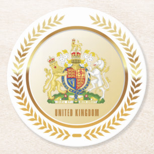 wapenschild van het Verenigd Koninkrijk Ronde Kartonnen Onderzetter