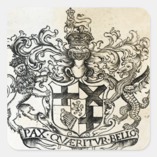 wapenschild van Oliver Cromwell Vierkante Sticker